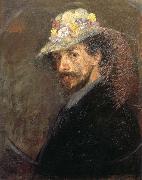 James Ensor Self-Portrait with Flowered Hat Spain oil painting artist